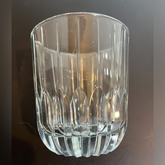 Set of Two Beveled Cut Glass Heavy Lowball Glasses - Picture 4 of 11